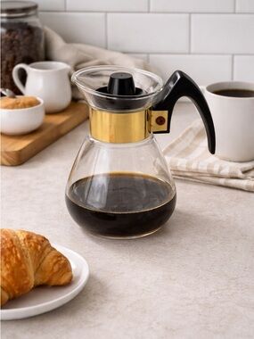 Vintage Corning Silex Glass Coffee Carafe w Lid MCM 1950s 60s